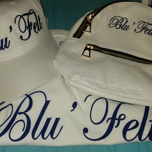 Blu'Felt hat , tee and backpack purse